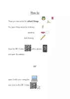 Vorschau - Arbeitsblätter - Einführung / Übung School Things Distanzunterricht / QR Codes - 1./2. Klasse - Seite 1