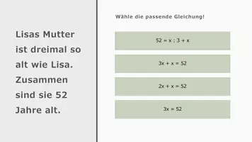 Vorschau - Interaktives Material - Gleichungen mit einer Variablen: Interaktives Quiz (Altersrätsel) - Seite 3