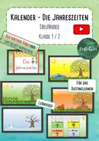 Vorschau - Präsentationen/Tafelbilder - Kalender - Rund um das Jahr - Erklärvideo - "Die Jahreszeiten" - für das Distanzlernen geeignet - Deckblatt