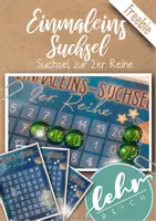 Vorschau - Stationenlernen - Einmaleins-Suchsel Freebie Rätsel zur 2er Reihe - Deckblatt