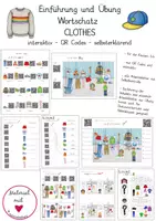 Vorschau - Arbeitsblätter - Einführung / Übung - Clothes - Distanzunterricht / QR Codes - 3./4. Klasse - Deckblatt