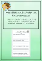Vorschau - Arbeitsblätter - Arbeitsblatt zu Kindernachrichten - Medien - Deckblatt