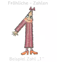 Vorschau - Mal- und Bastelvorlagen - ClipArts: Fröhliche Zahlen von 0-9 handgemalt inkl. Malvorlagen - Seite 2