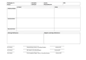 Vorschau - Fördermaterial/Inklusion - Vorlage Förderplan mit BFZ (auch mit Beispielbemerkungen), PDF zum Ausfüllen - Seite 2
