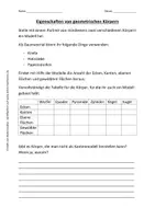 Vorschau - Arbeitsblätter - Partnerarbeit geometrische Körper - Seite 1