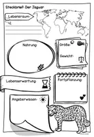 Vorschau - Arbeitsblätter - Steckbrief Jaguar - Deckblatt