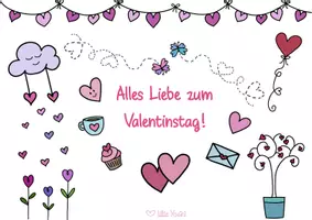 Vorschau - Mal- und Bastelvorlagen - 💕Alles Liebe zum Valentinstag Ausmalbild 💗 - Deckblatt