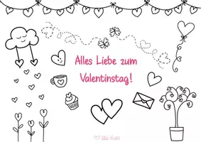 Vorschau - Mal- und Bastelvorlagen - 💕Alles Liebe zum Valentinstag Ausmalbild 💗 - Seite 2