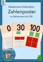 Vorschau - Poster - Zahlenposter bis 100 Zahlenplakat Zehnerzahlen - Deckblatt