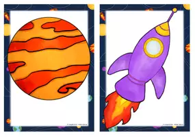 Vorschau - Bildkarten - Bildkarten zum Thema space Flashcards Wortkarten aliens - Seite 2