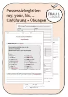 Vorschau - Arbeitsblätter - Possessive determiners - Deckblatt