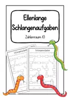 Vorschau - Arbeitsblätter - Ellenlange Schlangenaufgaben: Addition und Subtraktion im Zahlenraum 10 - Deckblatt