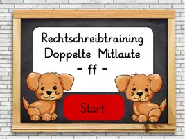 Vorschau - Spiele - Interaktives PDF-Spiel: Rechtschreibtraining - Doppelte Mitlaute "ff" - Deckblatt