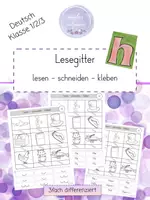 Vorschau - Arbeitsblätter - Lesegitter I Wörter mit H I 3fach differenziert - Deckblatt
