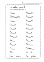 Vorschau - Arbeitsblätter - Ausfüllbare PDF: Arbeitsblatt "Doppelte Mitlaute: mm" inkl. Lösungsblatt für´s Homeschooling - Deckblatt