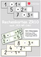 Vorschau - Arbeitsblätter - Rechenkarten ZR10 - Addieren - Subtrahieren - Ergänzen ("Yes we can") - Deckblatt