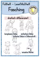 Vorschau - Arbeitsblätter - Faltheft Leseheft Malheft Fasching differenziert - Deckblatt