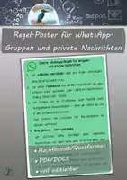 Vorschau - Poster - Regelposter für WhatsApp: Gruppen und private Nachrichten (editierbar) - Deckblatt