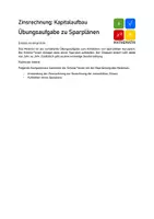 Vorschau - Arbeitsblätter - Zinsrechnung: Übungsaufgabe Kapitalaufbau - Seite 1