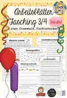 Vorschau - Arbeitsblätter - Arbeitsblätter Fasching / Karneval: Lesen, Grammatik, Rechtschreibung INTERAKTIV #edukilights22 - Deckblatt