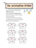 Vorschau - Arbeitsblätter - Rechtschreibung versteckte Artikel SEK I - Deckblatt