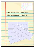 Vorschau - Aufgabenkarten - Vokabelkarten zu Tous Ensemble 1, Unité 5 - Deckblatt