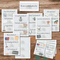 Vorschau - Bildkarten - Klassendienste blau - Dienste Aufgaben in der Klasse - Deckblatt
