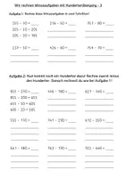Vorschau - Arbeitsblätter - Mathe Klasse 3 Halbschriftliche Subtraktion bis 1000 - Seite 3