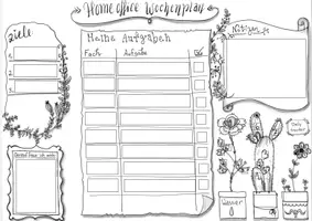 Vorschau - Mal- und Bastelvorlagen - Home Office Wochenplan Sketchnotes - Seite 3