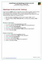 Vorschau - Arbeitsblätter - Subjektfragen und Objektfragen mit who und what im Simple Present / Simple Past - Arbeitsblätter mit Lösungen - PDF und Docx - Seite 1