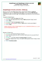 Vorschau - Arbeitsblätter - Subjektfragen und Objektfragen mit who und what im Simple Present / Simple Past - Arbeitsblätter mit Lösungen - PDF und Docx - Seite 2