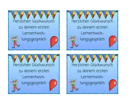Vorschau - Bildkarten - Glückwunschkärtchen Lobkärtchen erstes Zeugnis LEG - Seite 1