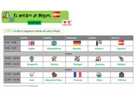 Vorschau - Arbeitsblätter - Las asignaturas - Vokabelübersicht - Seite 1