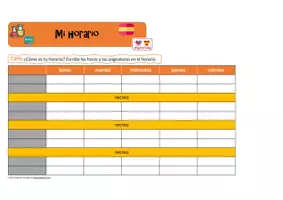 Vorschau - Arbeitsblätter - Las asignaturas - Mi horario - Stundenplan zum Eintragen - Deckblatt