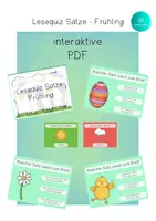 Vorschau - Spiele - Bundle 3 x interaktives Lesequiz Wörter & Sätze FRÜHLING interaktives Pdf Materialpaket - Deckblatt