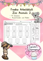 Vorschau - Arbeitsblätter - Freebie - Englisch - zoo animals 2 (Zootiere 2) - Arbeitsblatt - Deckblatt
