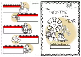 Vorschau - Arbeitsblätter - Months of the year | Mini Vokabelheft | Wortschatz - Seite 1