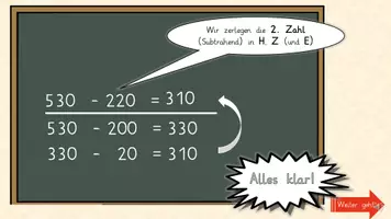 Vorschau - Präsentationen/Tafelbilder - Einführung der Halbschriftlichen Subtraktion - Lernvideo - Seite 3