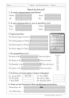 Vorschau - Arbeitsblätter - Arbeitsblatt zum Rückblick auf das HSU-Thema "Das Jahr" - Deckblatt