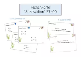 Vorschau - Fördermaterial/Inklusion - Rechenkartei "Subtraktion" ZR 100 - Seite 1