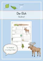 Vorschau - Arbeitsblätter - Steckbrief zum Elch - Deckblatt