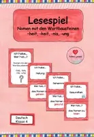 Vorschau - Spiele - Lesespiel Nomen mit -heit, -keit, -nis, -ung - Deckblatt