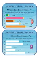 Vorschau - Stationenlernen - Längenkartei: Messen - Schätzen - Zeichnen - Seite 3