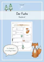 Vorschau - Arbeitsblätter - Steckbrief zum Fuchs - Deckblatt
