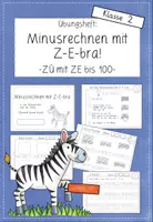 Vorschau - Arbeitsblätter - Subtraktion: Zehnerübergang im Zahlenraum bis 100 mit Z-E-bra (Mathe Grundschule Klasse 2) - Deckblatt