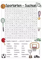 Vorschau - Arbeitsblätter - Sportarten - Suchsel/Buchstabengitter (Homeschooling) - Deckblatt
