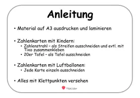 Vorschau - Arbeitsblätter - 20er Tafel - Zahlenstrahl - FASCHING - KARNEVAL - Klettaufgabe (TEACCH) - Seite 1