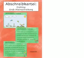 Vorschau - Arbeitsblätter - Abschreibkartei Frühling Groß-/Kleinschreibung - Deckblatt