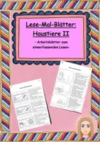 Vorschau - Arbeitsblätter - Lese-Mal-Blätter Haustiere 2 Klasse 1 und 2 - Deckblatt