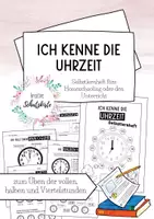 Vorschau - Unterrichtsreihen - Uhrzeit Selbstlernheft - Homeschooling - Uhr - Arbeitsheft - Tagesablauf - Deckblatt